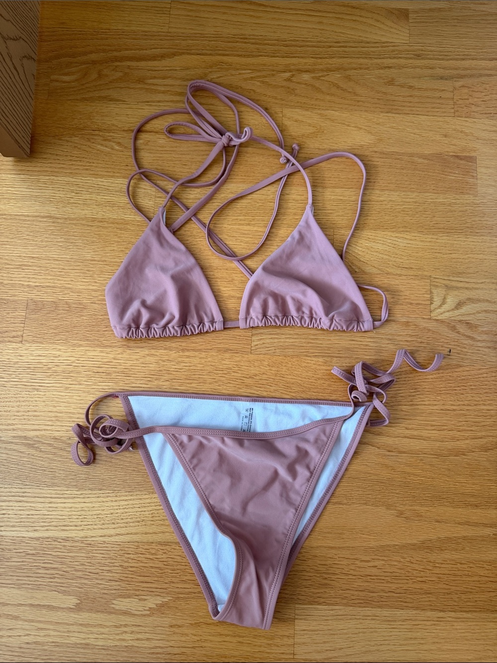 Women’s Mauve Triangle Tie Bikini - Brand: SHEIN